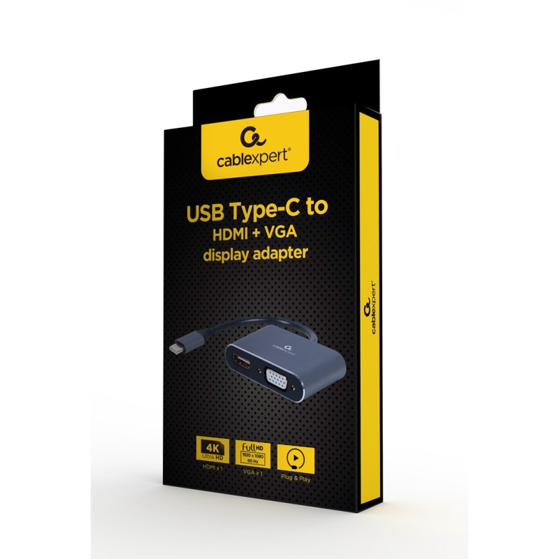 Cablexpert A-USB3C-HDMIVGA-01 USB graphics adapter Grey Cablexpert A-USB3C-HDMIVGA-01 USB graphics adapter Grey