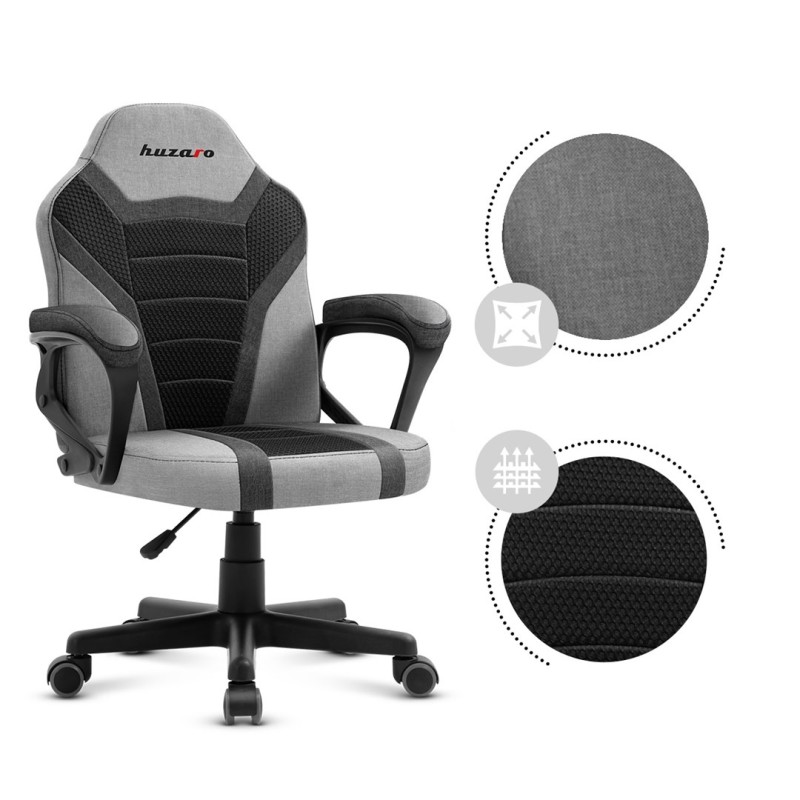 Gaming chair for children Huzaro HZ-Ranger 1.0 Gray Mesh, gray and black Gaming chair for children Huzaro HZ-Ranger 1.0 Gray Mesh, gray and black