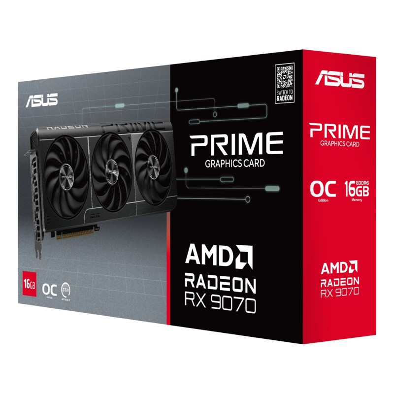 ASUS Prime -RX9070-O16G-EVO AMD Radeon RX 9070 16 GB GDDR6