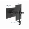 Gembird MA-D2-03 Adjustable desk mounted double monitor arm, 17”-32”, black