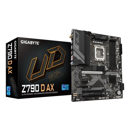 GIGABYTE Z790 D AX Motherboard - Supports Intel Core 14th Gen CPUs, 12+1+1 Phases Digital VRM, up to 7600MHz DDR5 (OC), 3xPCIe 4.0 M.2, Wi-Fi 6E, 2.5GbE LAN, USB 3.2 Gen 2