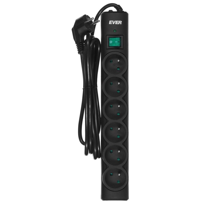 Ever Optima 3m Black 6 AC outlet(s) 250 V Ever Optima 3m Black 6 AC outlet(s) 250 V