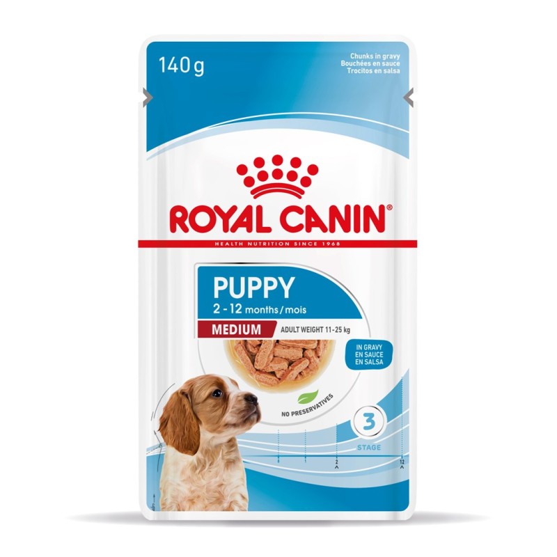 ROYAL CANIN SHN Medium Puppy in sauce - wet puppy food - 10x140g ROYAL CANIN SHN Medium Puppy in sauce - wet puppy food - 10x140g