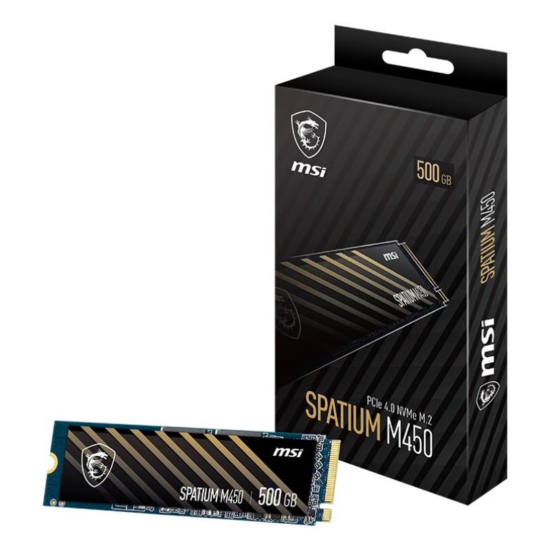 MSI Spatium M450 PCIe 4.0 NVMe M.2 500GB PCI Express 4.0 3D NAND MSI Spatium M450 PCIe 4.0 NVMe M.2 500GB PCI Express 4.0 3D NAND