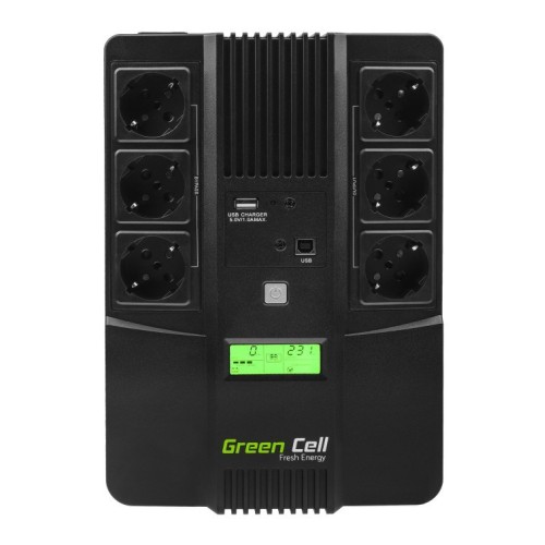 Green Cell UPS06 uninterruptible power supply (UPS) Line-Interactive 600 VA 360 W 6 AC outlet(s)