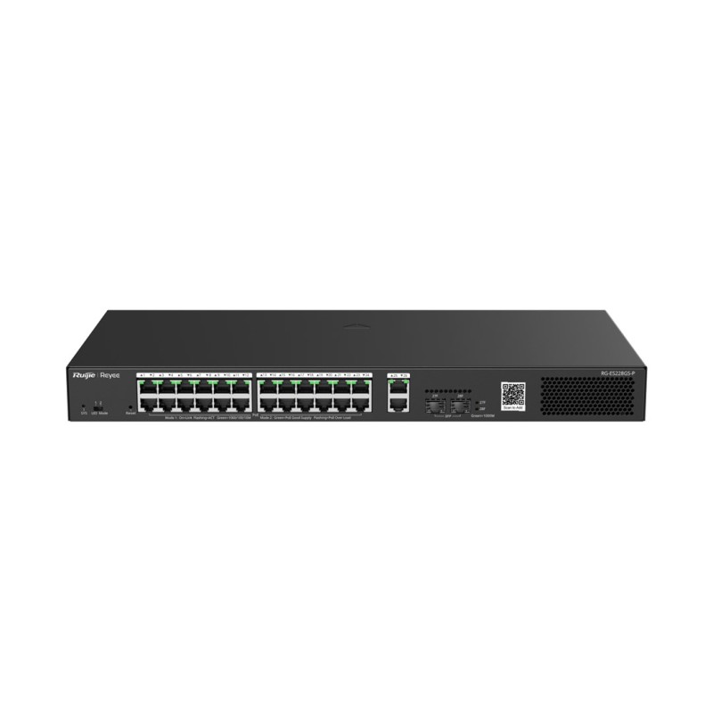 Ruijie Networks RG-ES228GS-P network switch Managed Gigabit Ethernet (10/100/1000) Power over Ethernet (PoE) Black Ruijie Networks RG-ES228GS-P network switch Managed Gigabit Ethernet (10/100/1000) Power over Ethernet (PoE) Black