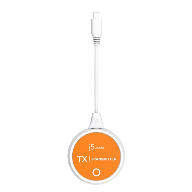j5create JVAW62 ScreenCast USB-C® Wireless Display HDMI™ Extender, White and Orange j5create JVAW62 ScreenCast USB-C® Wireless Display HDMI™ Extender, White and Orange