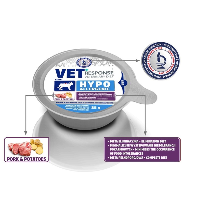 VET RESPONSE Hypoallergenic Pork - wet cat food - 85g VET RESPONSE Hypoallergenic Pork - wet cat food - 85g