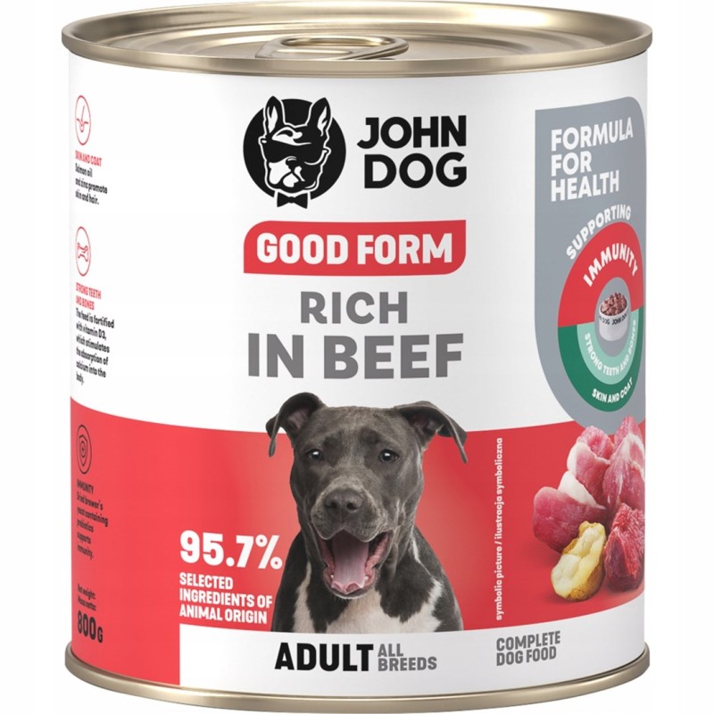 JOHN DOG Good Form Rich in beef - wet dog food - 800g
