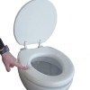 Soft toilet seat with a flap
