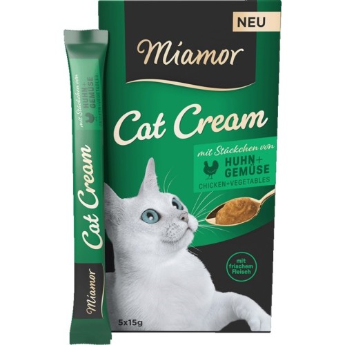 MIAMOR Cat Cream Chicken with vegetables - cat treats - 5x15g