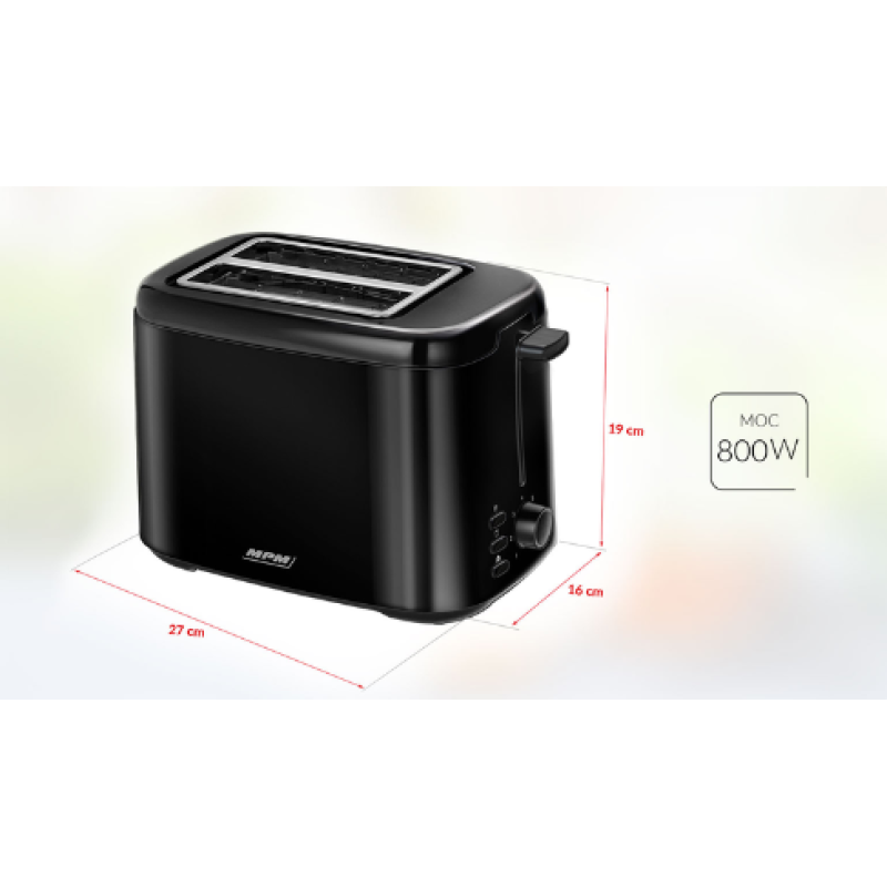 Toaster MPM MTO-07/c black Toaster MPM MTO-07/c black