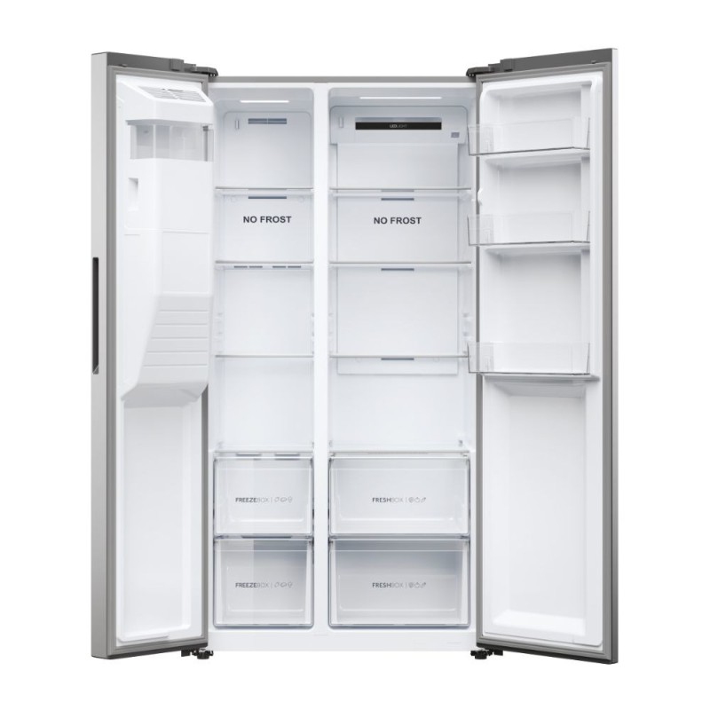 Haier SBS 90 Serie 5 HSR5918DIMP Free-standing double-sided fridge-freezer combination 511 l D Platinum, stainless steel