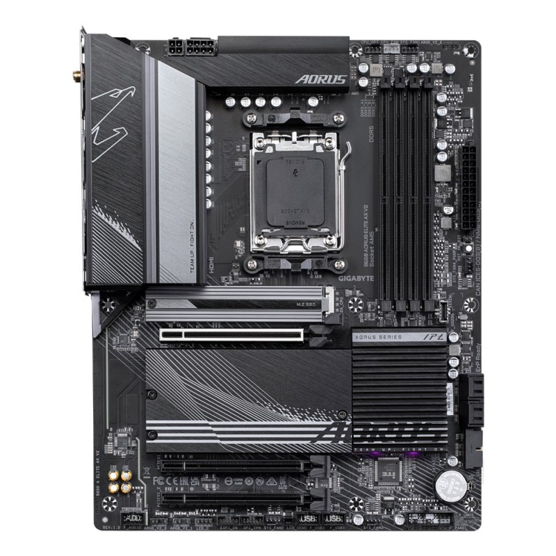 GIGABYTE B650 AORUS ELITE AX V2 Motherboard - Supports AMD AM5 CPUs, 12+2+2 Phases Digital VRM, up to 8000MHz DDR5 (OC), 1xPCIe 5.0 + 2xPCIe 4.0 M.2, Wi-Fi 6E, 2.5GbE LAN, USB 3.2 Gen 2 GIGABYTE B650 AORUS ELITE AX V2 Motherboard - Supports AMD AM5 CPUs, 12+2+2 Phases Digital VRM, up to 8000MHz DDR5 (OC), 1xPCIe 5.0 + 2xPCIe 4.0 M.2, Wi-Fi 6E, 2.5GbE LAN, USB 3.2 Gen 2