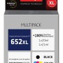 Activejet AH-M652RX ink (replacement for HP 652 F6V25AE/F6V24AE; Premium; 1 x 20 ml, 1 x 21 ml; black, color)