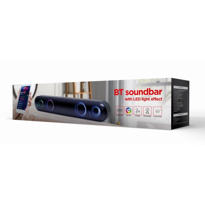 Gembird SPKBT-BAR400L soundbar speaker Black 2.0 channels 10 W Gembird SPKBT-BAR400L soundbar speaker Black 2.0 channels 10 W