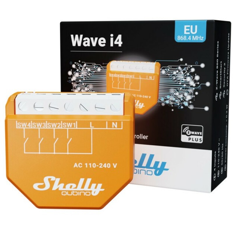 Shelly Qubino Wave i4 Smart switch 4-channel Z-Wave scene controller