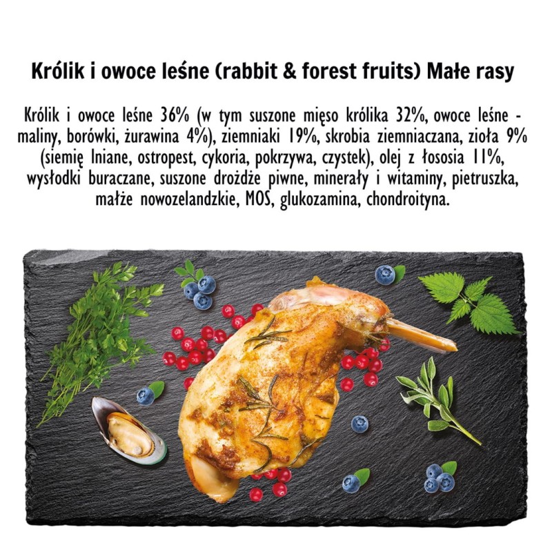 PAKA ZWIERZAKA Rabbit with forest fruits S - dry dog food - 3kg PAKA ZWIERZAKA Rabbit with forest fruits S - dry dog food - 3kg