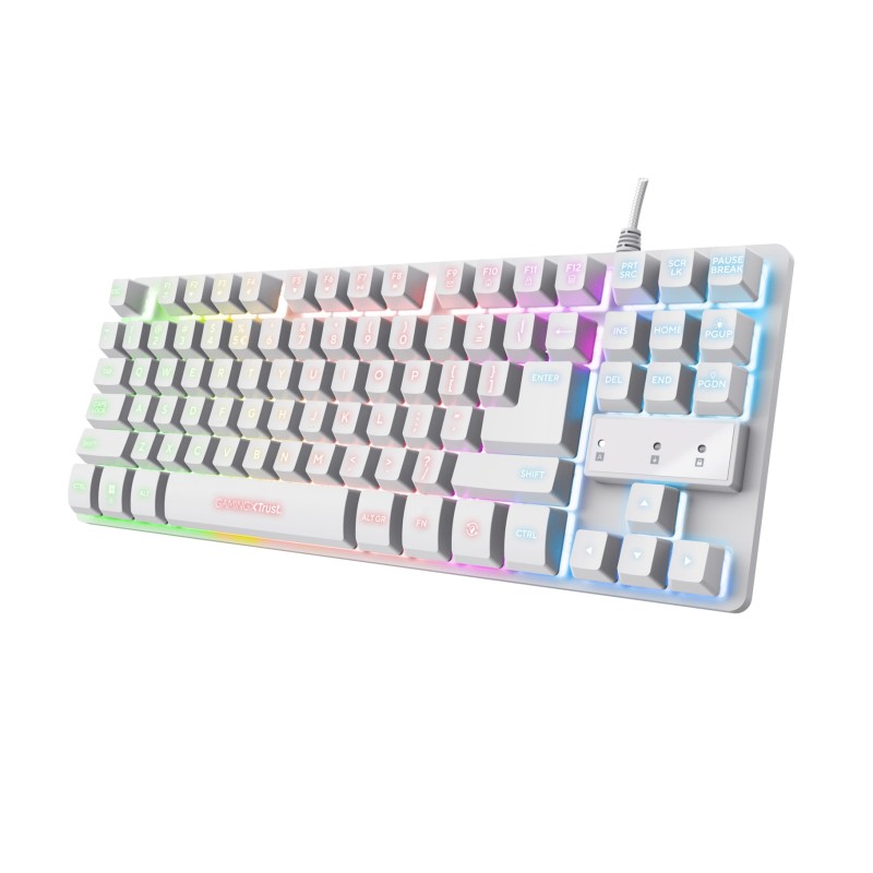 Trust GXT 833W THADO keyboard Gaming USB QWERTY US English White Trust GXT 833W THADO keyboard Gaming USB QWERTY US English White