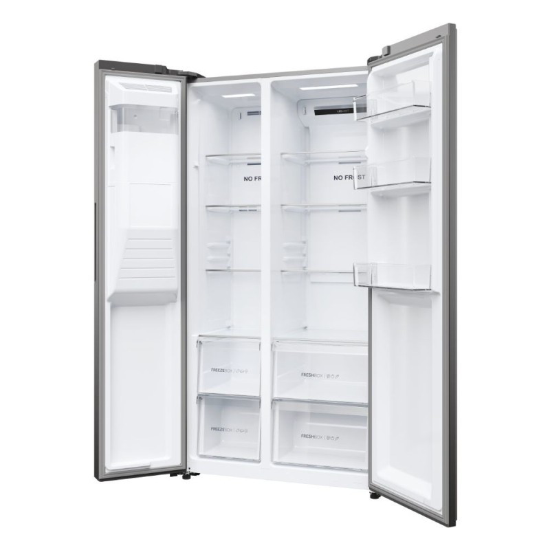 Haier SBS 90 Serie 5 HSR5918DIMP Free-standing double-sided fridge-freezer combination 511 l D Platinum, stainless steel