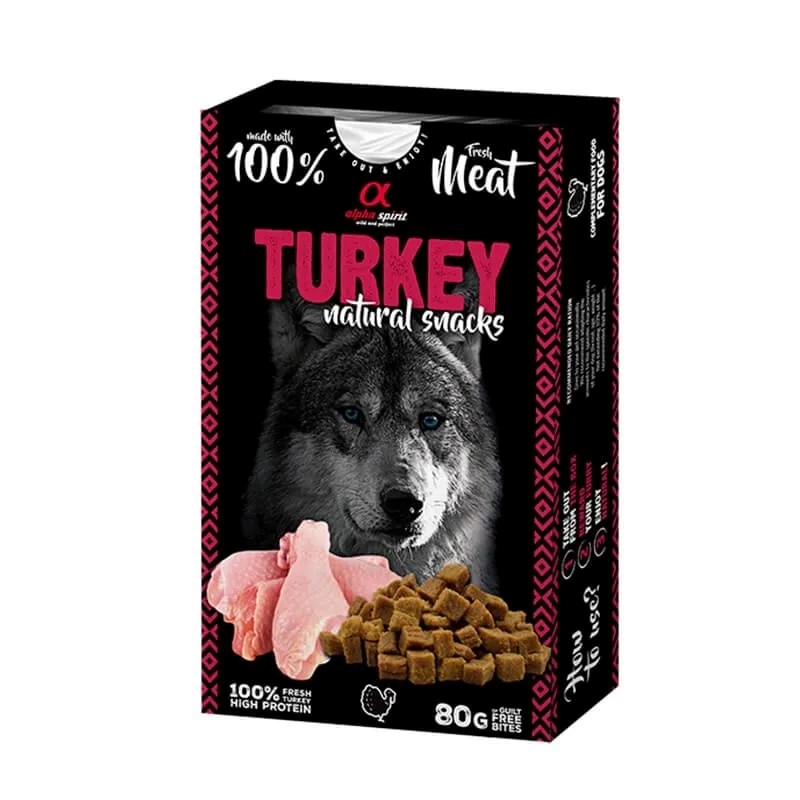 ALPHA SPIRIT Turkey natural snacks - treat for dogs - 80g ALPHA SPIRIT Turkey natural snacks - treat for dogs - 80g