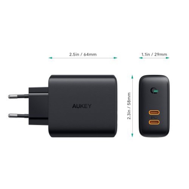 AUKEY PA-D2 mobile device charger 36W Black Indoor AUKEY PA-D2 mobile device charger 36W Black Indoor
