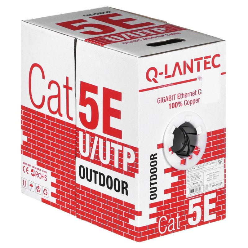 Q-LANTEC KIU5OUTS305Q networking cable 305 m Cat5e U/UTP (UTP) Black