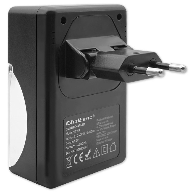 Qoltec 50653 Battery Charger for Ni-MH type R03/AAA R6/AA Qoltec 50653 Battery Charger for Ni-MH type R03/AAA R6/AA