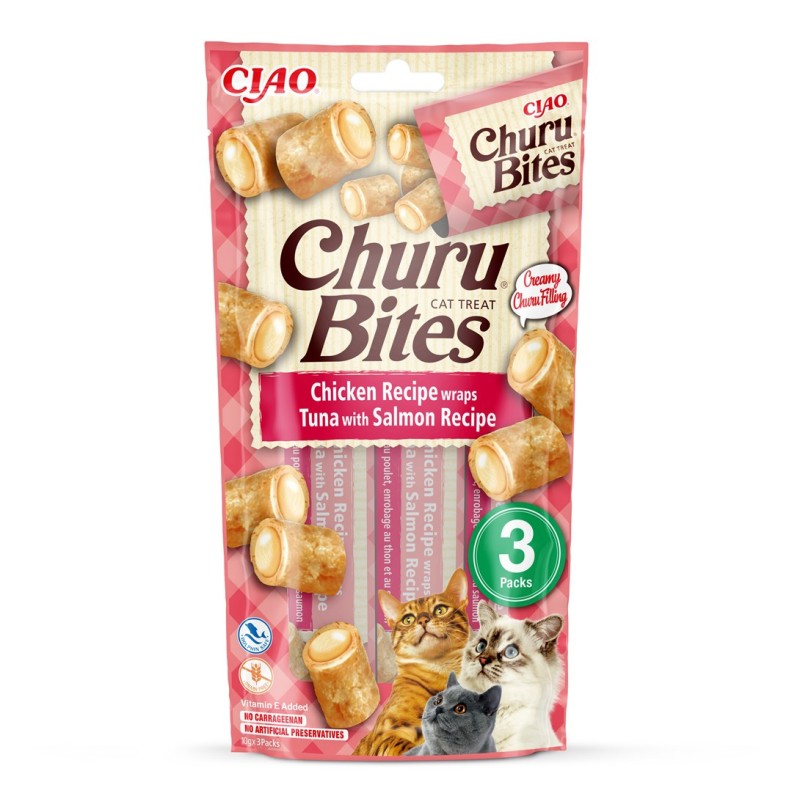 INABA Churu Bites Chicken with tuna and salmon - cat treats - 3x10 g