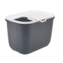 SAVIC HOP Anthracite with White Lid – Cat Litter Tray – 58.5x39x39.5 cm – 1 pc.
