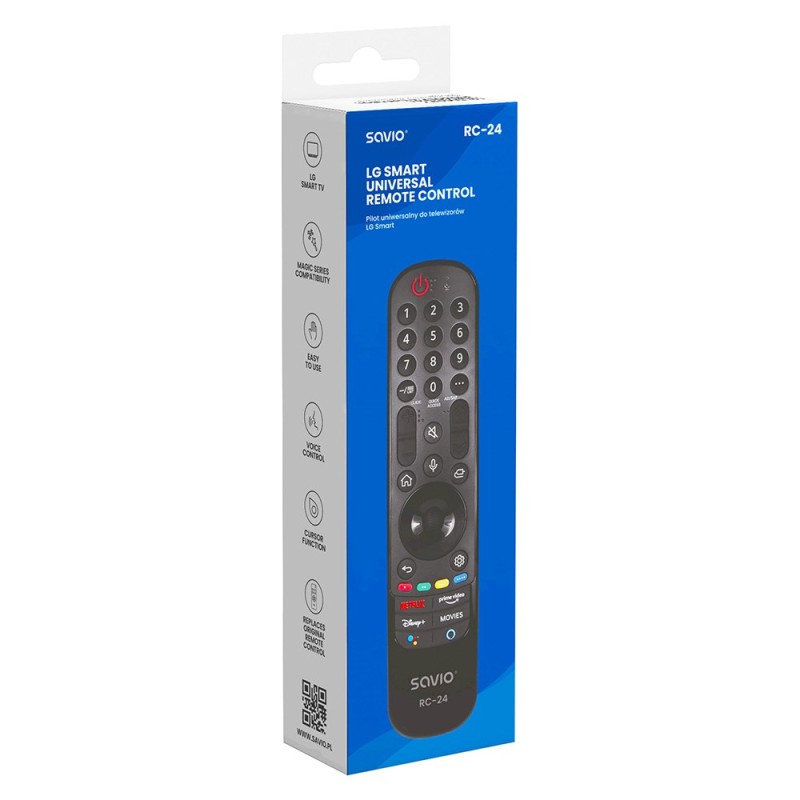SAVIO RC-24 Universal/Replacement Remote for LG TV – SMART TV SAVIO RC-24 Universal/Replacement Remote for LG TV – SMART TV