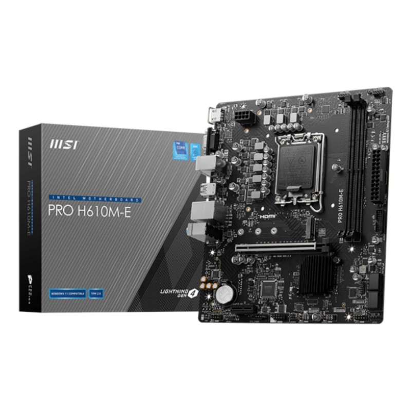 MSI PRO H610M-E motherboard Intel H610 LGA 1700 micro ATX MSI PRO H610M-E motherboard Intel H610 LGA 1700 micro ATX