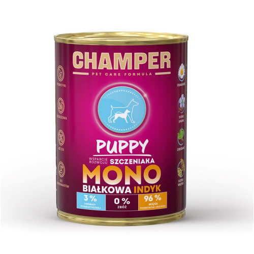 CHAMPER Puppy Monoprotein Turkey - wet dog food - 400g CHAMPER Puppy Monoprotein Turkey - wet dog food - 400g