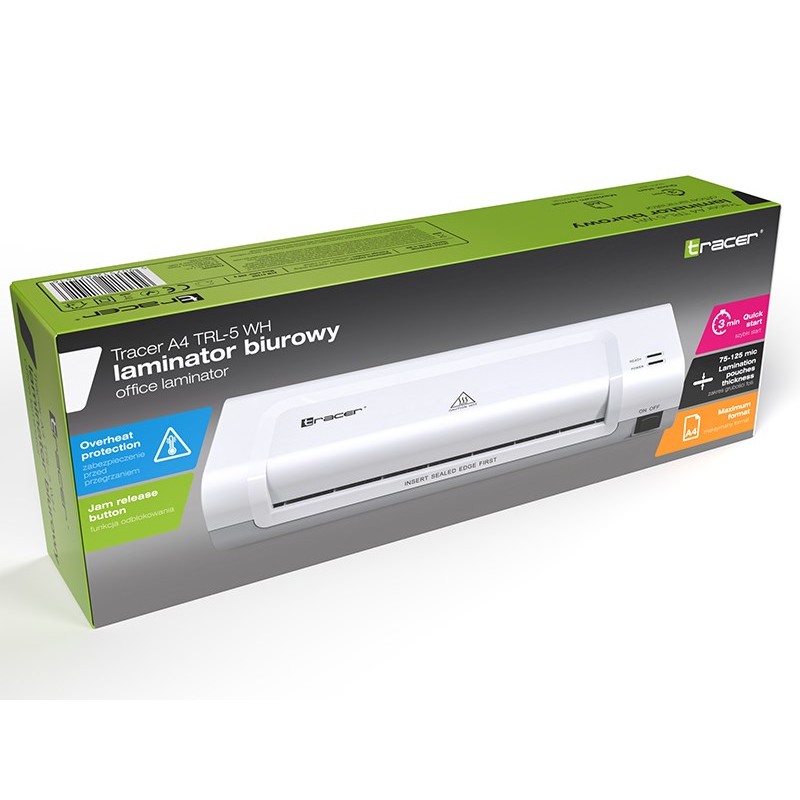 Tracer TRL-5 WH Hot Laminator 280 mm/min White Tracer TRL-5 WH Hot Laminator 280 mm/min White