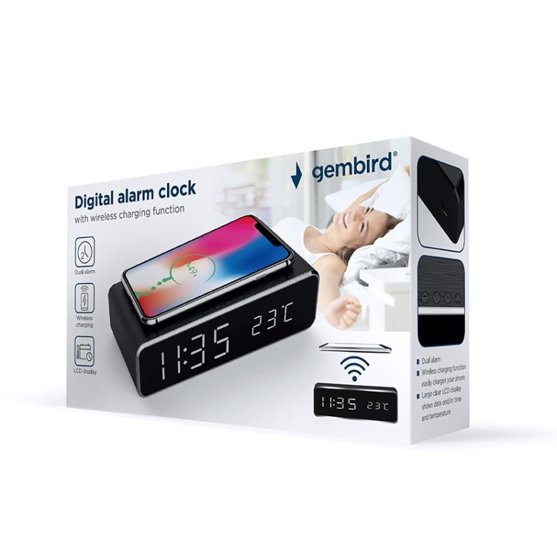 Gembird DAC-WPC-01 alarm clock Digital alarm clock Black Gembird DAC-WPC-01 alarm clock Digital alarm clock Black