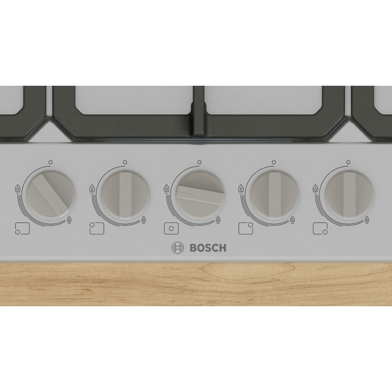 Bosch Serie 4 PGQ7B5K90 hob Stainless steel Built-in 75 cm Gas 5 zone(s) Bosch Serie 4 PGQ7B5K90 hob Stainless steel Built-in 75 cm Gas 5 zone(s)