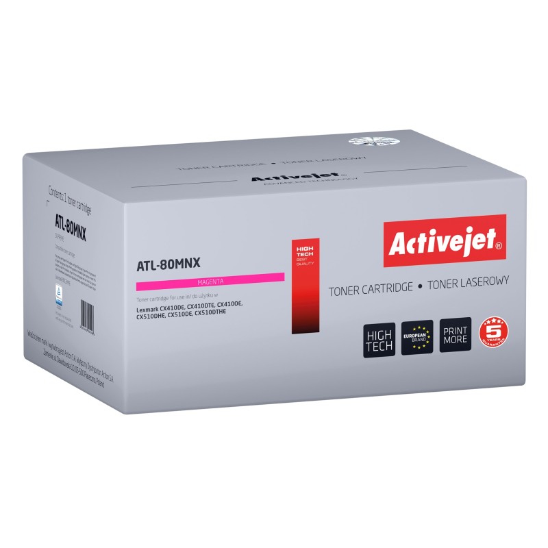 Activejet Toner ATL-80MNX (replacement Lexmark 80C2HME, Supreme; 3000 pages; magenta) Activejet Toner ATL-80MNX (replacement Lexmark 80C2HME, Supreme; 3000 pages; magenta)