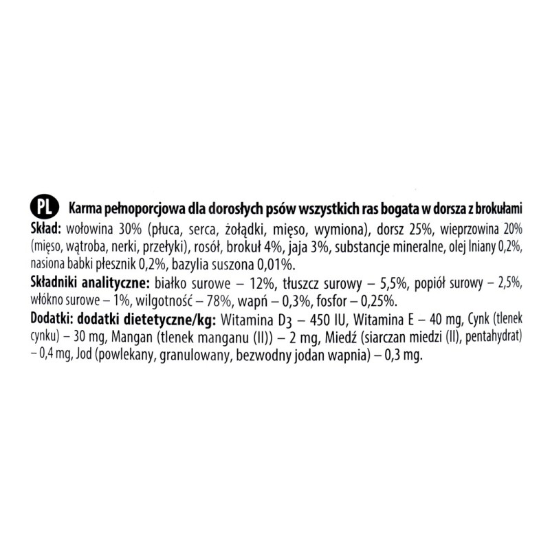 DOLINA NOTECI Premium Rich in cod and broccoli - wet dog food - 800 g DOLINA NOTECI Premium Rich in cod and broccoli - wet dog food - 800 g