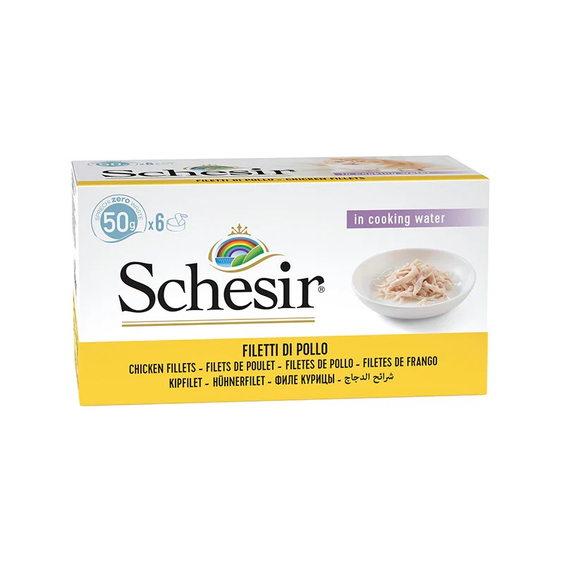 SCHESIR Chicken fillets in broth - wet cat food - 6x50g