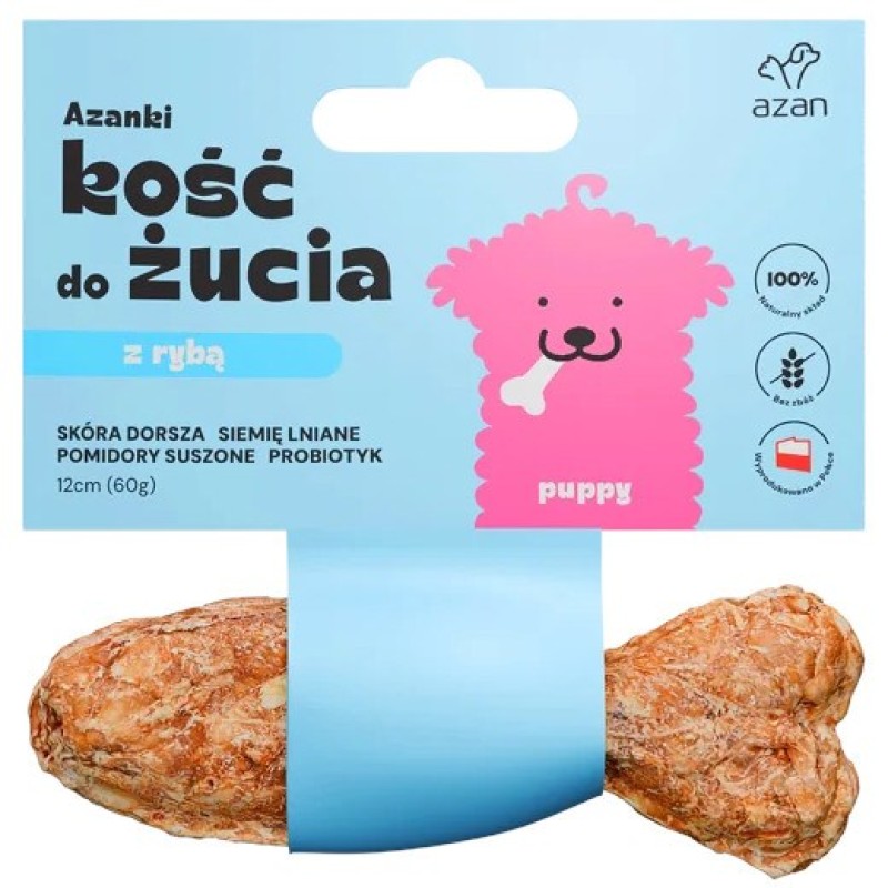 AZANKI Cod Bone with Probiotic Puppy in Fish Shape – Dog Treat – 12 cm AZANKI Cod Bone with Probiotic Puppy in Fish Shape – Dog Treat – 12 cm
