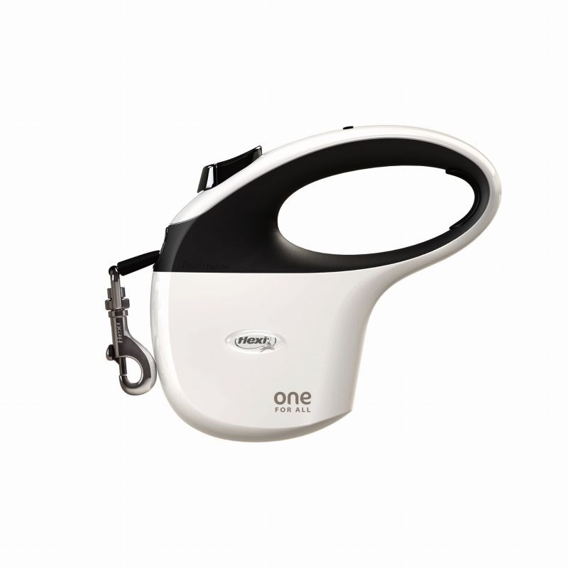 FLEXI One for All S white - black - automatic dog leash for dogs up to 30kg - 5m FLEXI One for All S white - black - automatic dog leash for dogs up to 30kg - 5m