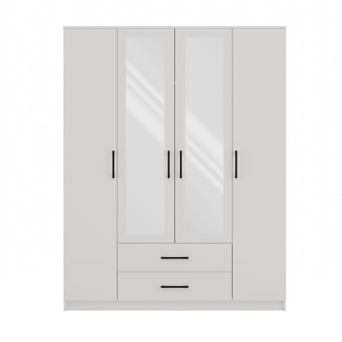 Topeshop ROMANA 160 BIEL bedroom wardrobe/closet 11 shelves 4 door(s) White