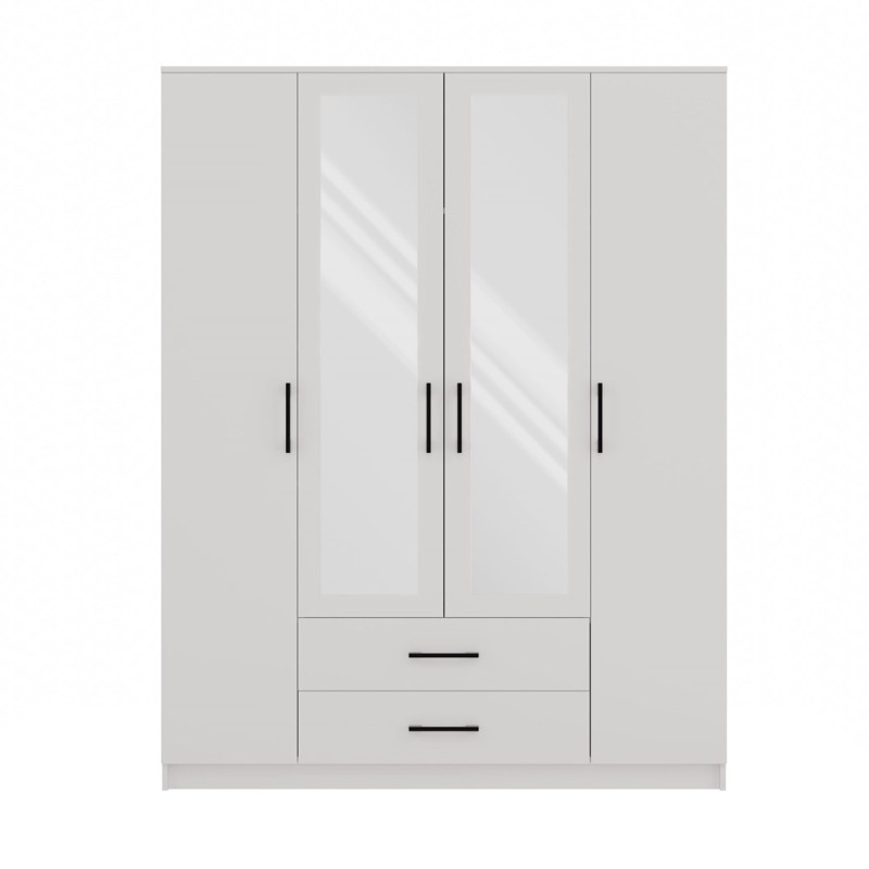 Topeshop ROMANA 160 BIEL bedroom wardrobe/closet 11 shelves 4 door(s) White