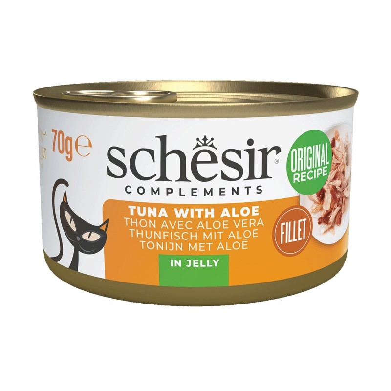 SCHESIR Complements Tuna with aloe in jelly- wet cat food - 70g SCHESIR Complements Tuna with aloe in jelly- wet cat food - 70g
