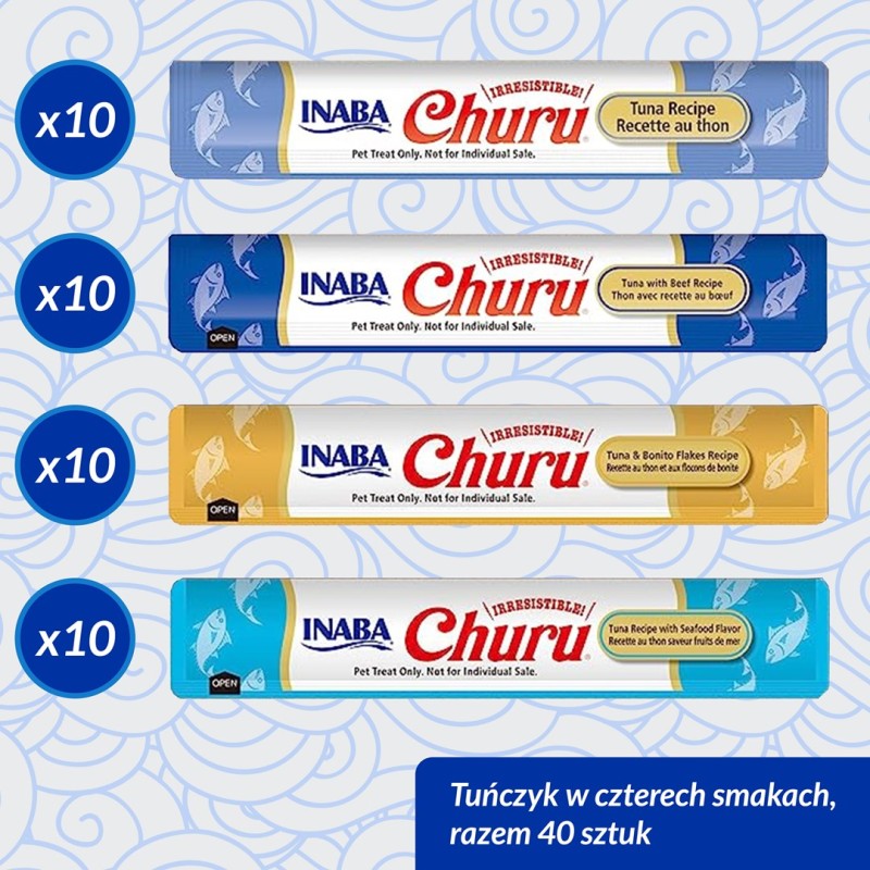 INABA Churu Variety box Tuna with seafood - cat treats - 40 x 14g INABA Churu Variety box Tuna with seafood - cat treats - 40 x 14g