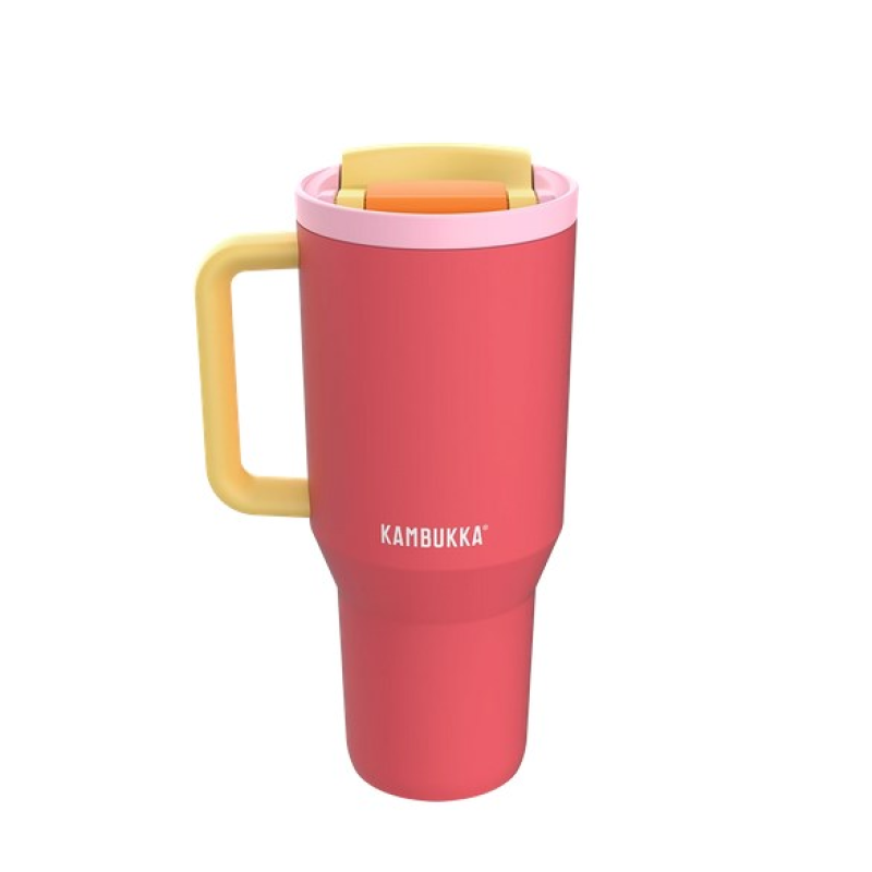 Thermal mug with telescopic straw Kambukka Rio Tumbler 950ml Pink Papaya Thermal mug with telescopic straw Kambukka Rio Tumbler 950ml Pink Papaya