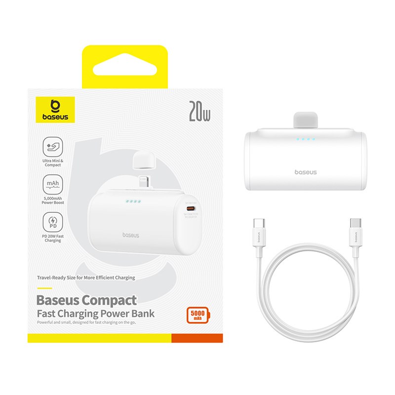 Baseus P10068307213-00 Lithium-ion power bank 5000 mAh White Baseus P10068307213-00 Lithium-ion power bank 5000 mAh White