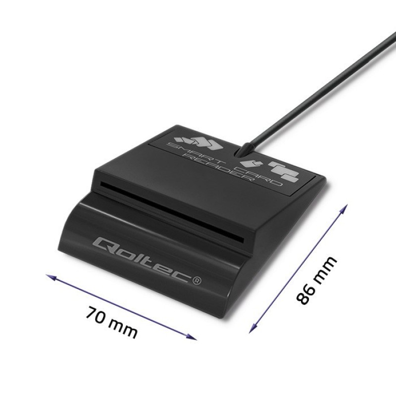 Qoltec 50636 Intelligent Smart ID chip card reader SCR-0636 | USB type C Qoltec 50636 Intelligent Smart ID chip card reader SCR-0636 | USB type C