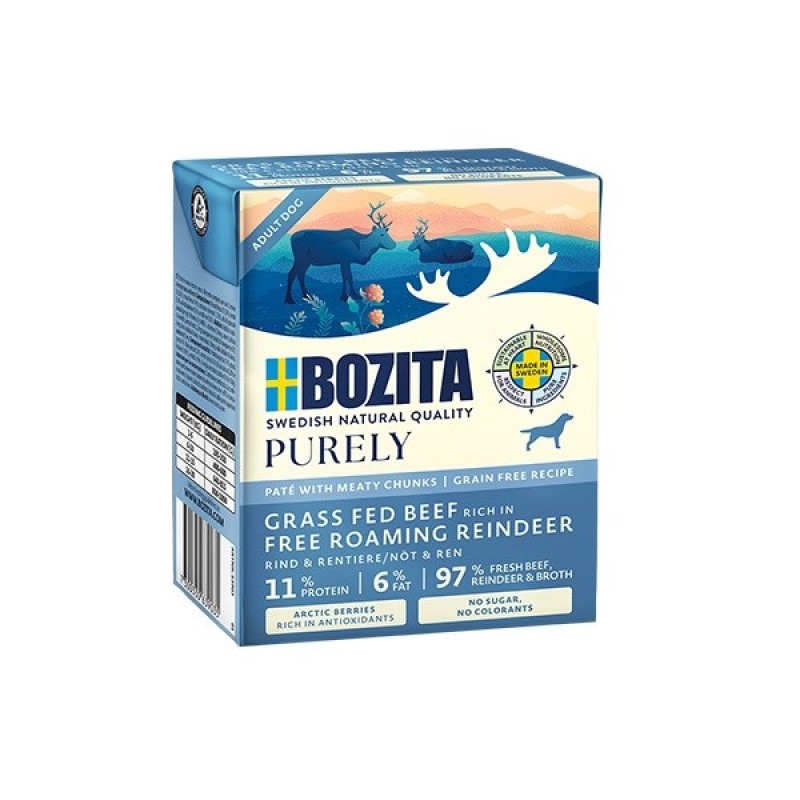 BOZITA Purely wołowina z reniferem pasztecik z kawałkami mięsa 370g BOZITA Purely wołowina z reniferem pasztecik z kawałkami mięsa 370g