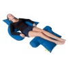 Bed positioning cushion U-crescent in silicone fibre Blue